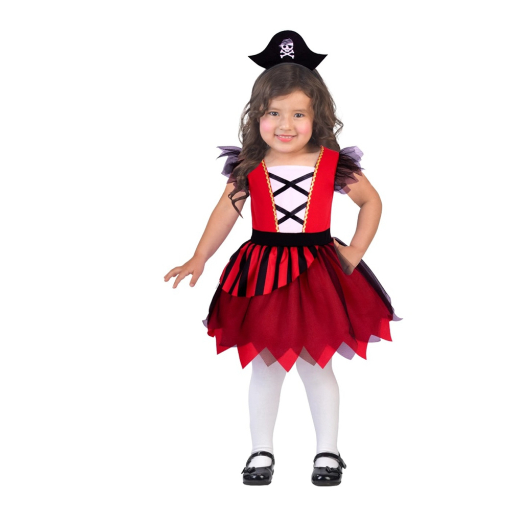 NEW Girls Celebrate! Red Black Pirate Halloween Costume 0-6 mo